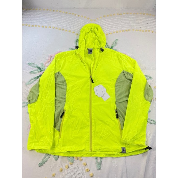 MAPAMYUMCO Yellow Green Ultra Light Quick Dry Hooded Jacket XL - Picture 2 of 12